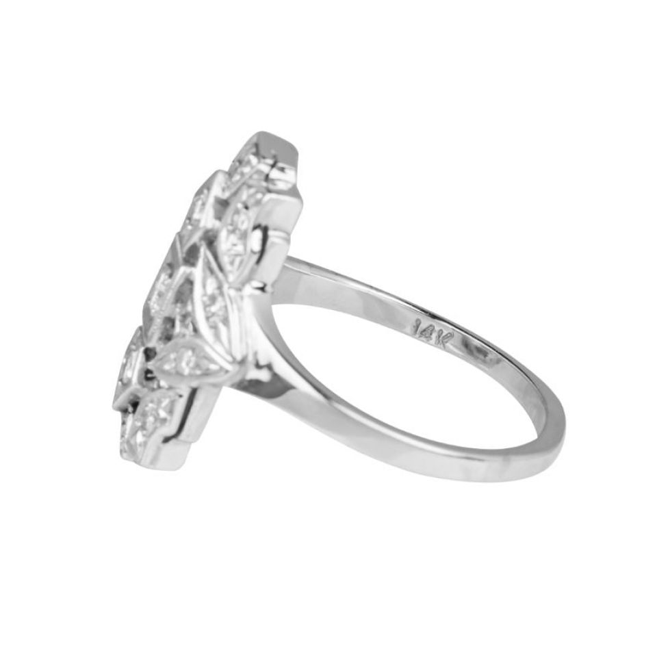 Original Art Deco White Gold Diamond Plaque Ring, Avenue J Jewellery ...